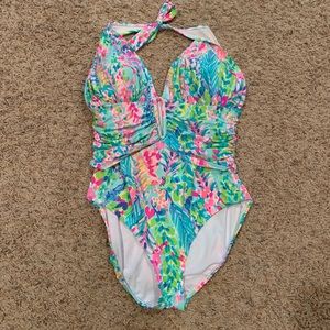 Lilly Pulitzer Catch the Wave Lanai Halter Swim